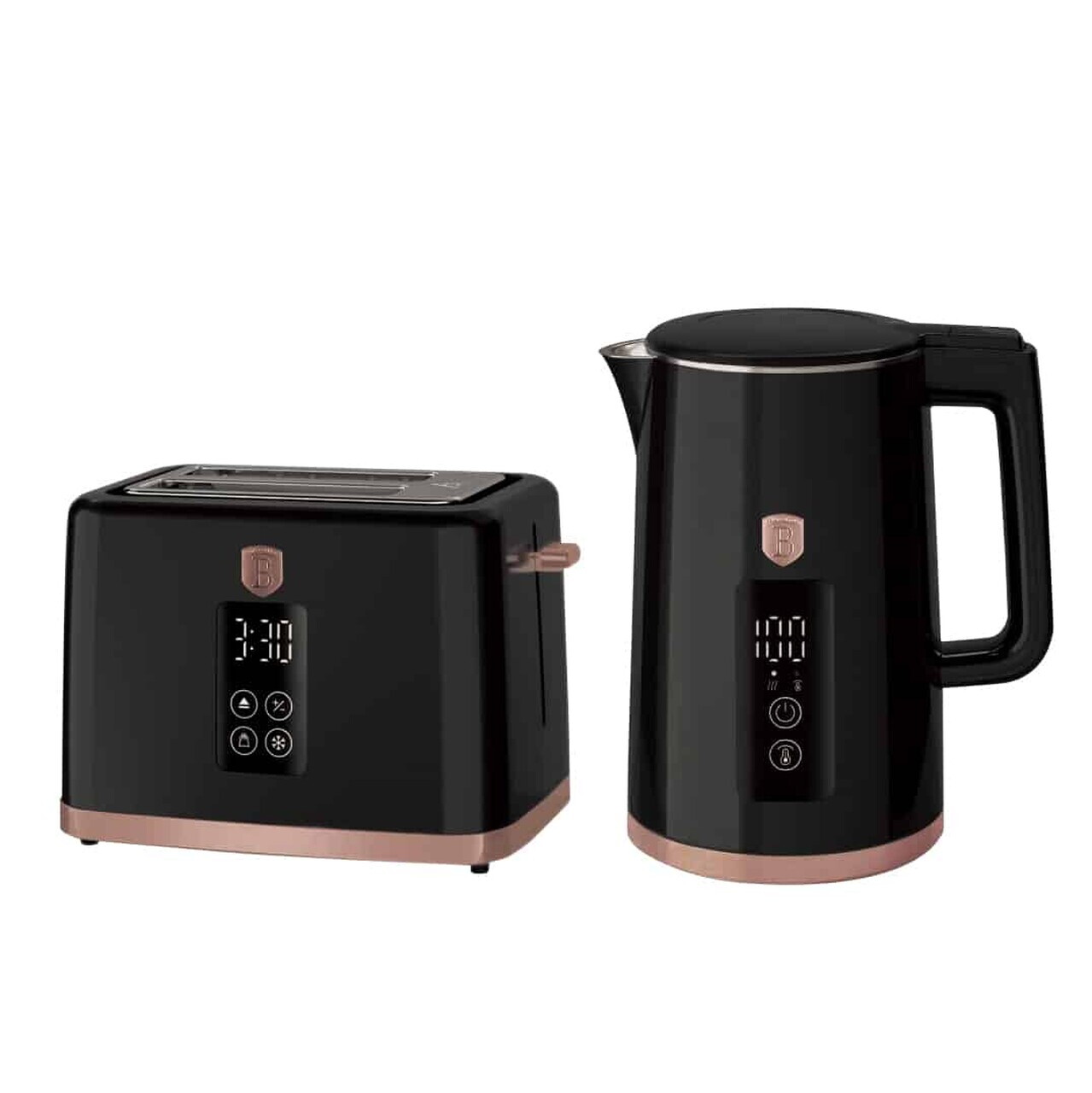 Set ceainic electric si prajitor de paine Berlinger Haus, Black Rose, 2200W/930W, plastic/inox, negru - imagine 4